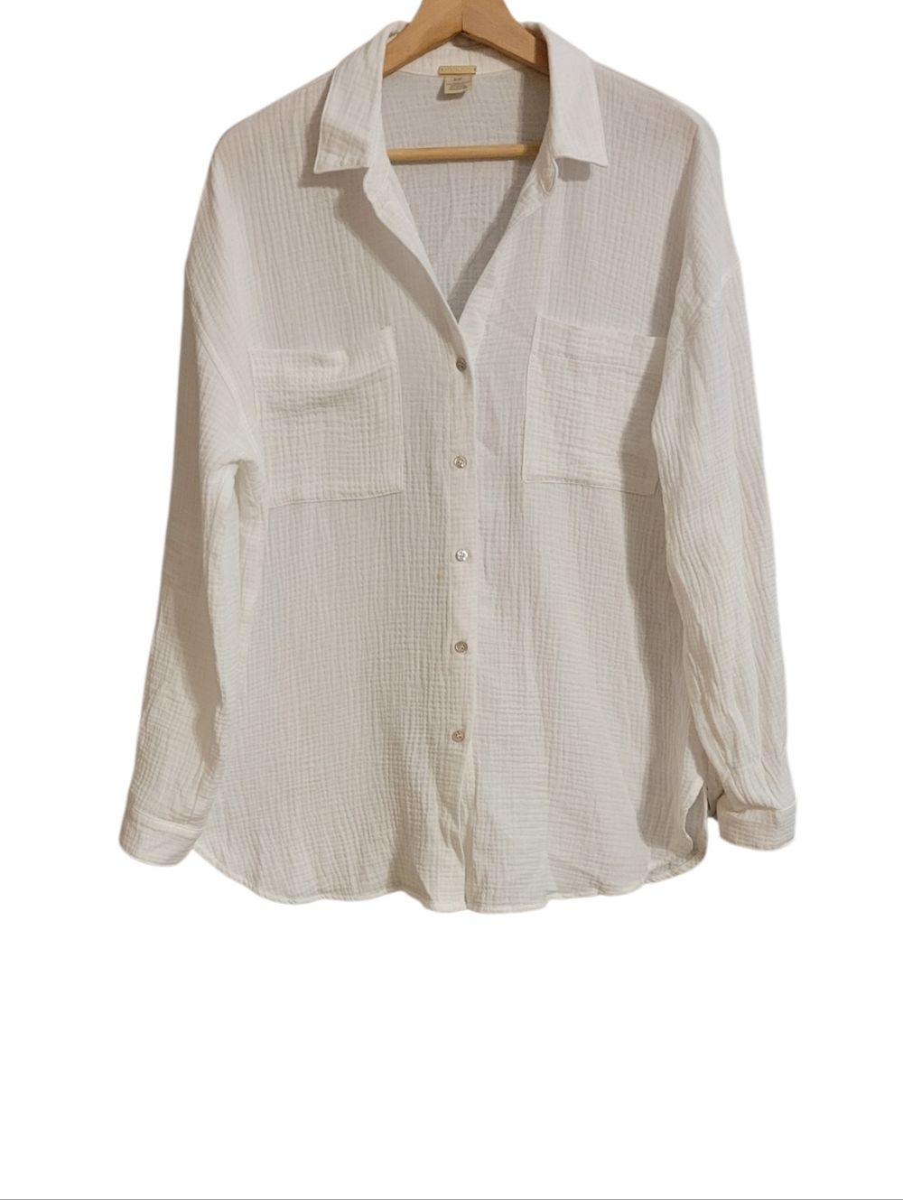 Magaschoni White Organic Cotton Gauze Oversized Shirt